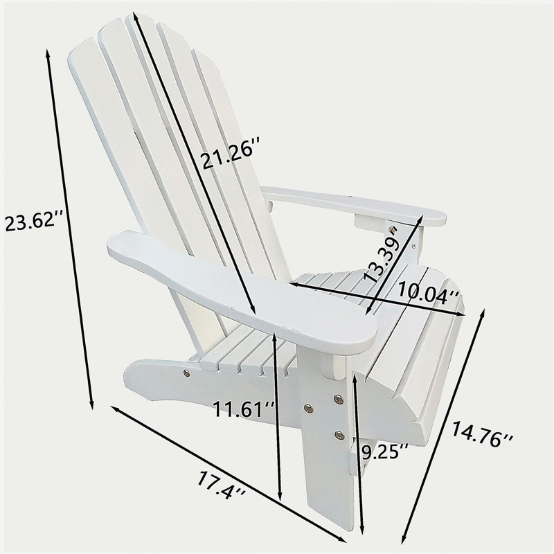 Chaise Adirondack pour enfants en bois pour l'extérieur ou l'intérieur, blanc