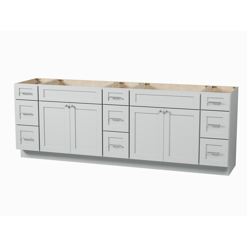 Base de meuble-lavabo double 96 po Disar, Gris