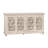72 in. Tan Solid Wood White-Washed Lattice Design 4 Door Media Credenza_Sideboard