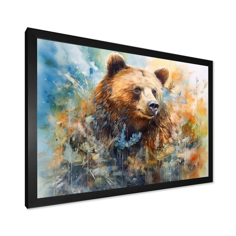 Majestic Grizzly II sur toile, H 12 po x l 20 po x P 1 po, Cadre photo noir