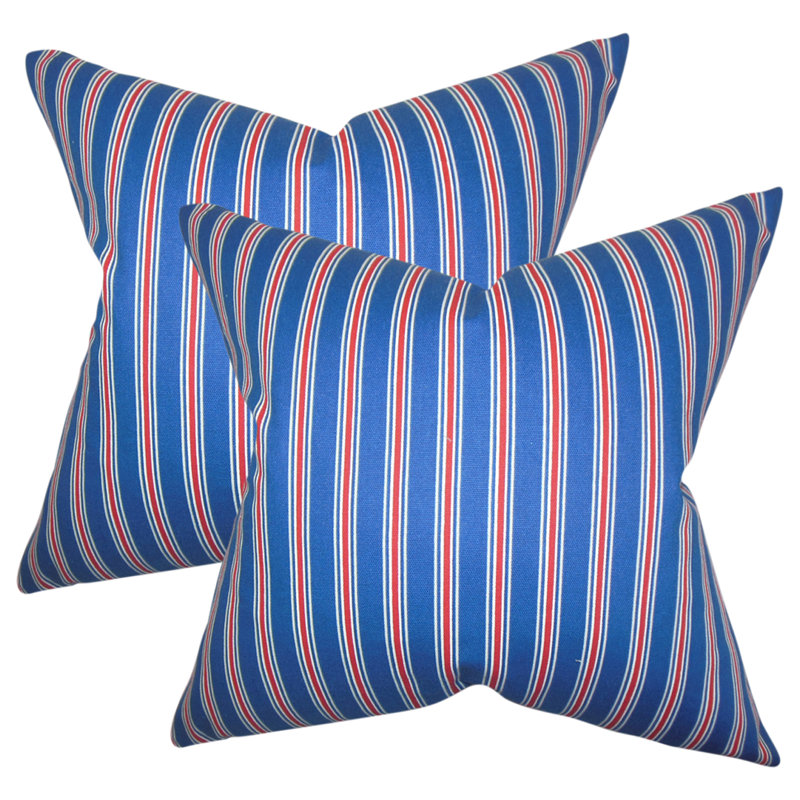 Floral Cotton Reversible Throw Pillow