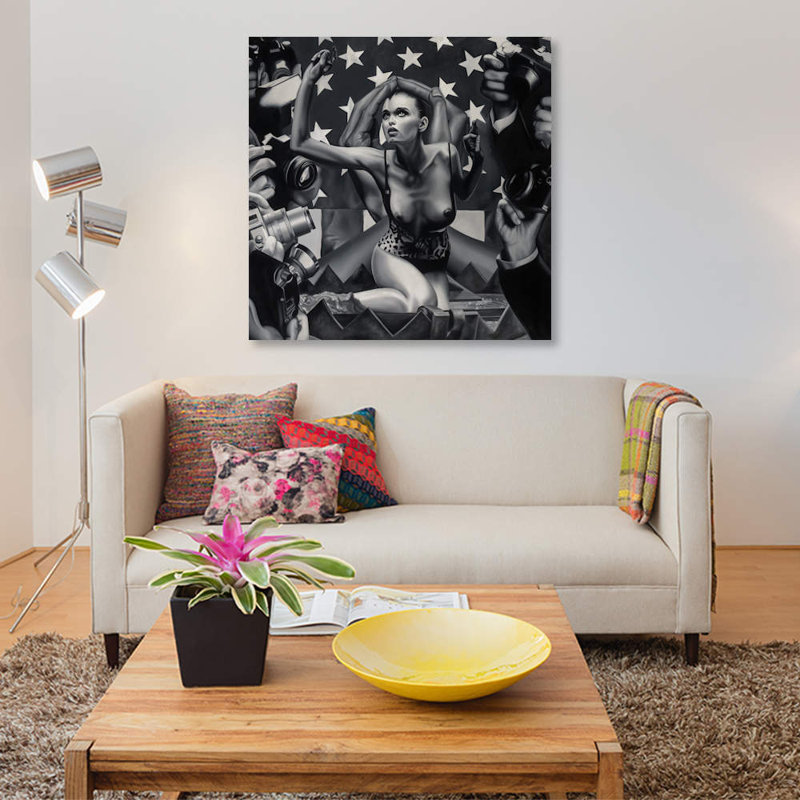 « catch a chutes star », impression sur toile, H 26 po x l 26 po x P 1,5 po, Toile tendue, Pas de tapis