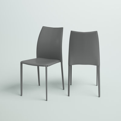 Sokol 18.5'' H Faux Leather Upholstered Metal Stacking Chair