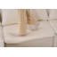 Canapé modulaire en U modulaire à compression avec module d'inclinaison amovible en chenille de grain de bois blanc désossé, idéal pour les grands salons ou les chambres à coucher-340759597