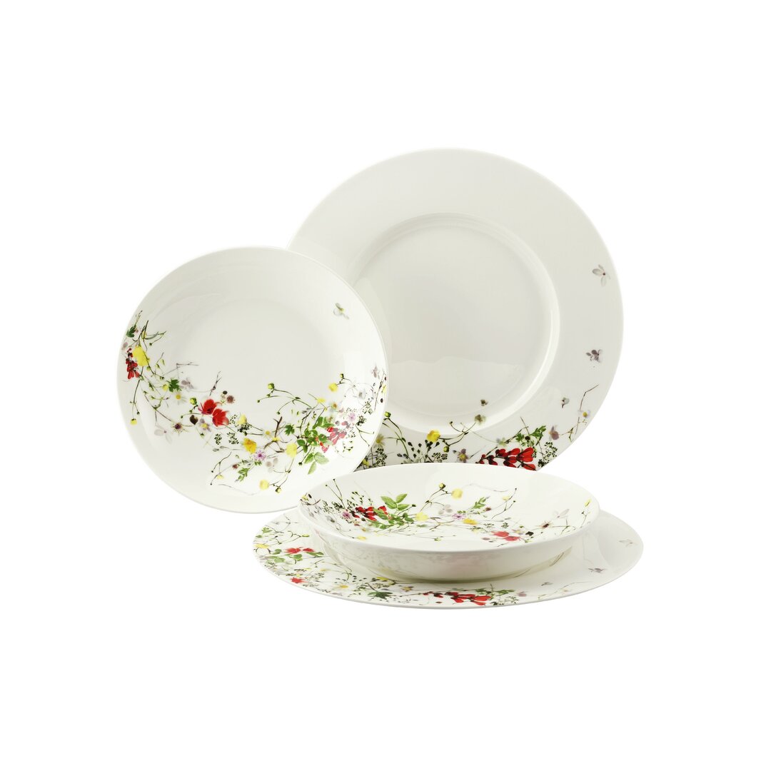 4-tlg. Tafelservice Brillance aus Bone China für 2 Personen