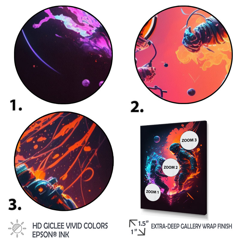 " Cosmic Astronaut Explorers V ", Black Framed, 20" H x 12" W x 1" D