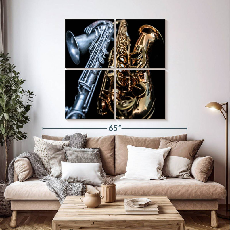 Duo de saxophone Abarca, H 45 po x l 45 po