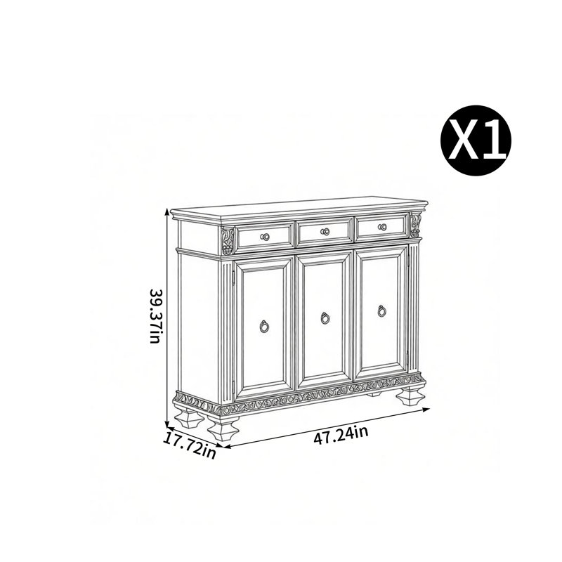 Armoire à chaussures sculptée de style américain