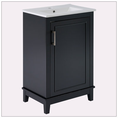 Petit meuble-lavabo 20 "avec lavabo en céramique