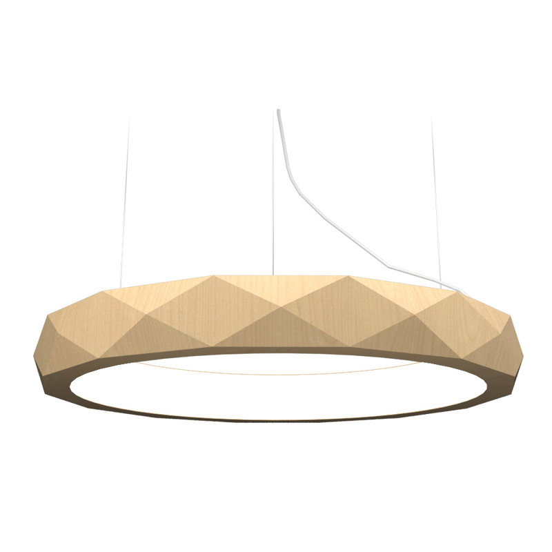 Maple Wood Contemporary LED Drum Pendant Light