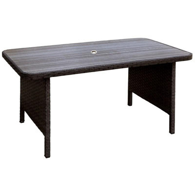 Table de salle à manger à mèches/en rotin Debi