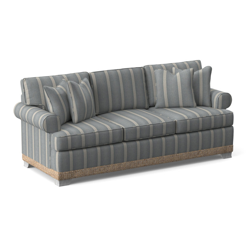 Fairwind 83" Sofa Bed with Reversible Cushions, Light Blue and White Stripe; 0256-54, Air Dream Mattress