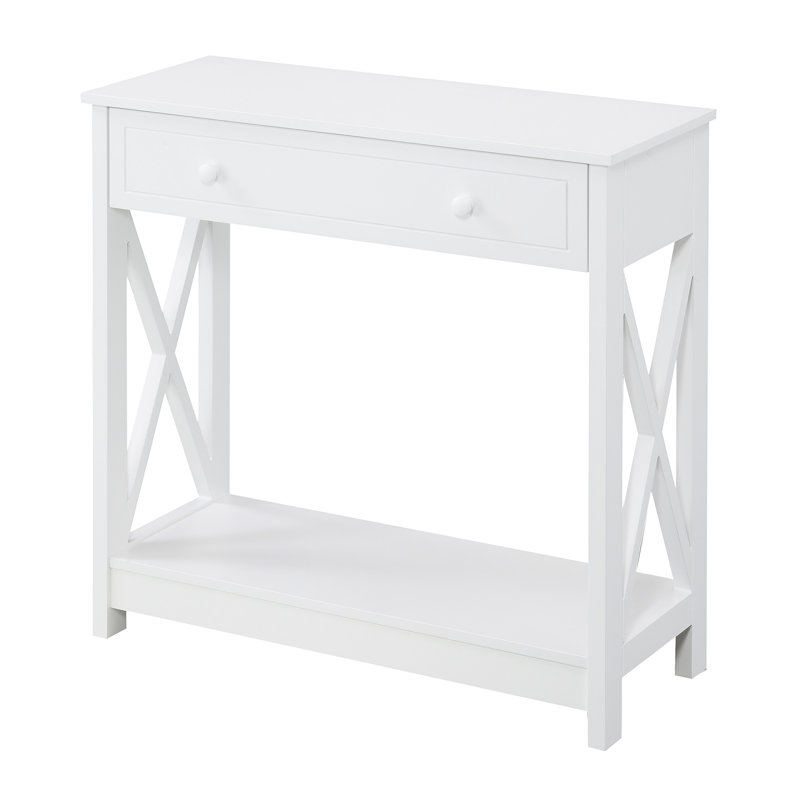 Lecenta 31.5'' 1 Drawer Console Table with Shelf, White