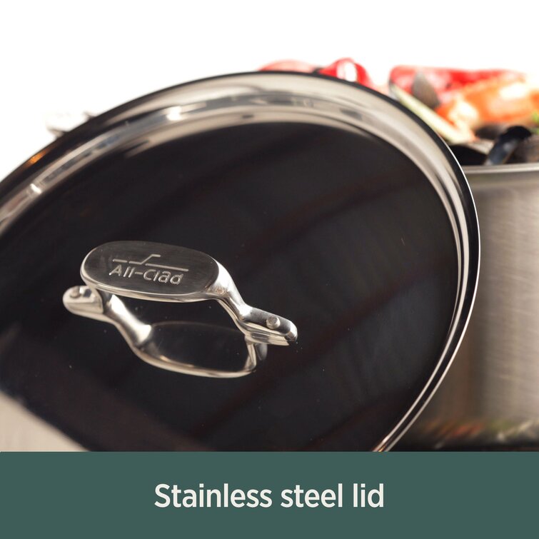 D5 Stainless Brushed 5-ply Bonded Cookware, Saute Pan with lid, 3 quart