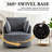 33.86'' Wide Contemporary Soft Upholstered Swivel Barrel Chair With Two Accent Pillows-117494893