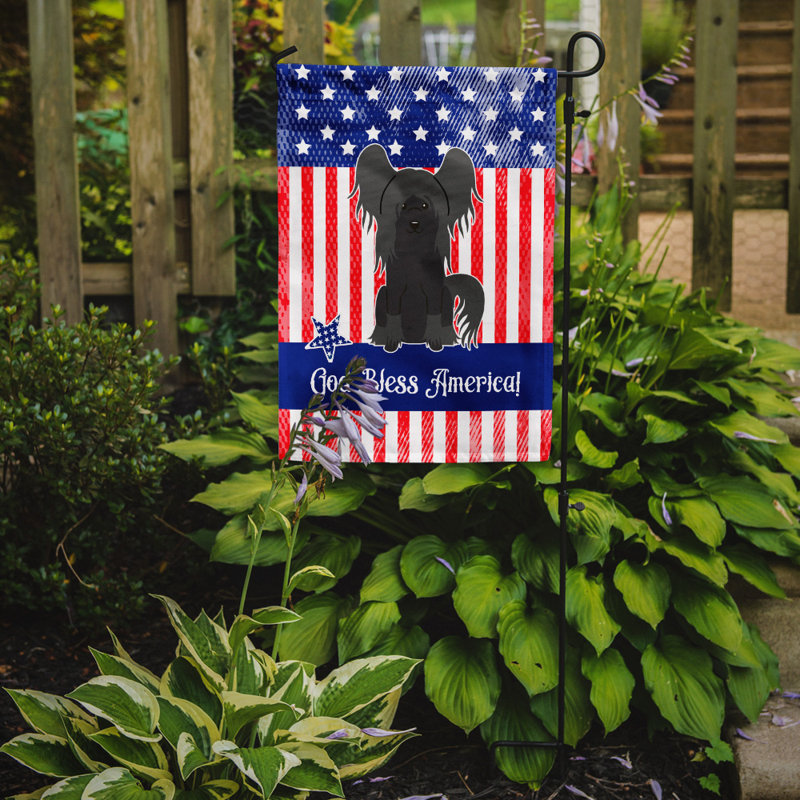 Drapeau de jardin Leighanne, À crête (noir)