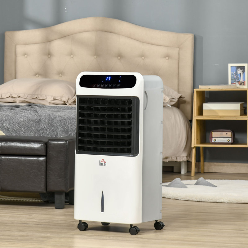 HomCom Portable Evaporative Cooler with Remote Included, White
