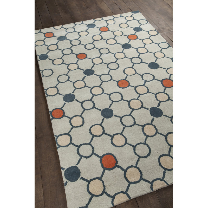 Tapis bleu clair en laine touffeté à la main Cloral, 5 pi x 7 pi 6 po