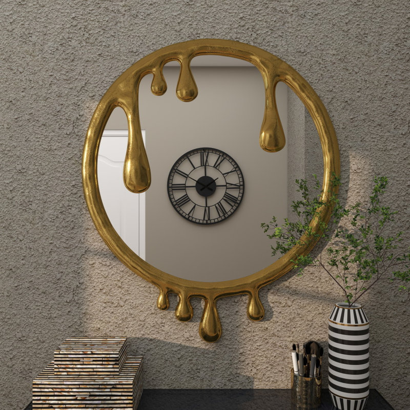 Moderna Aluminum Accent Mirror, Gold