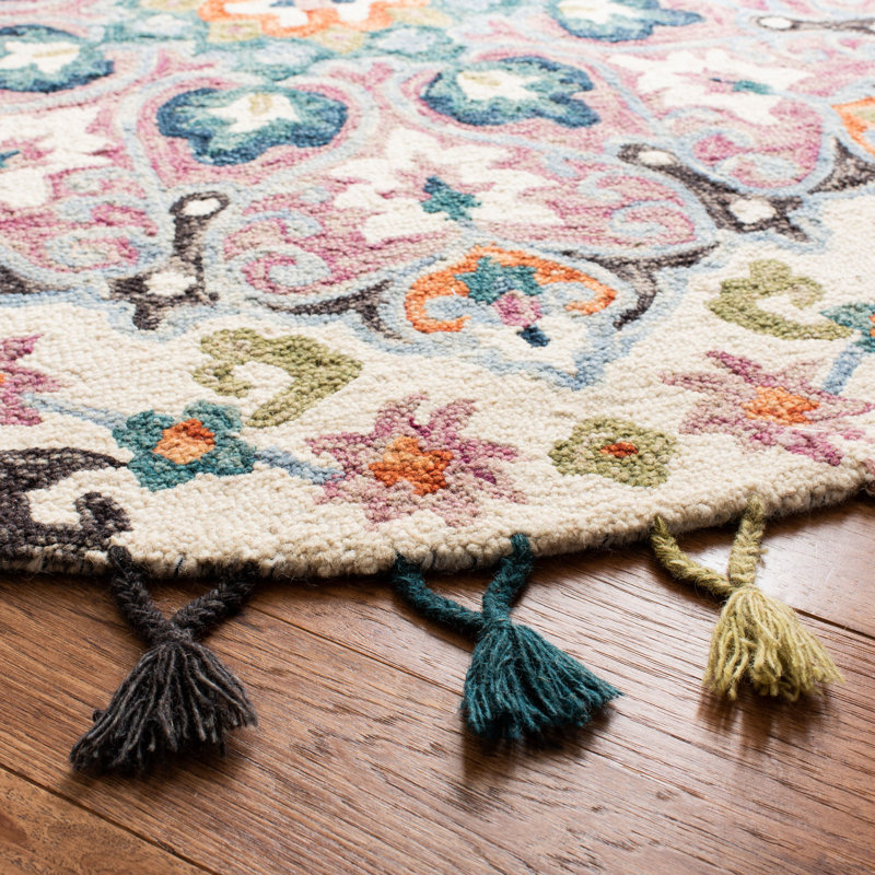 Ruley Novelty Hand Tufted Wool Oriental Rug, Round 5'