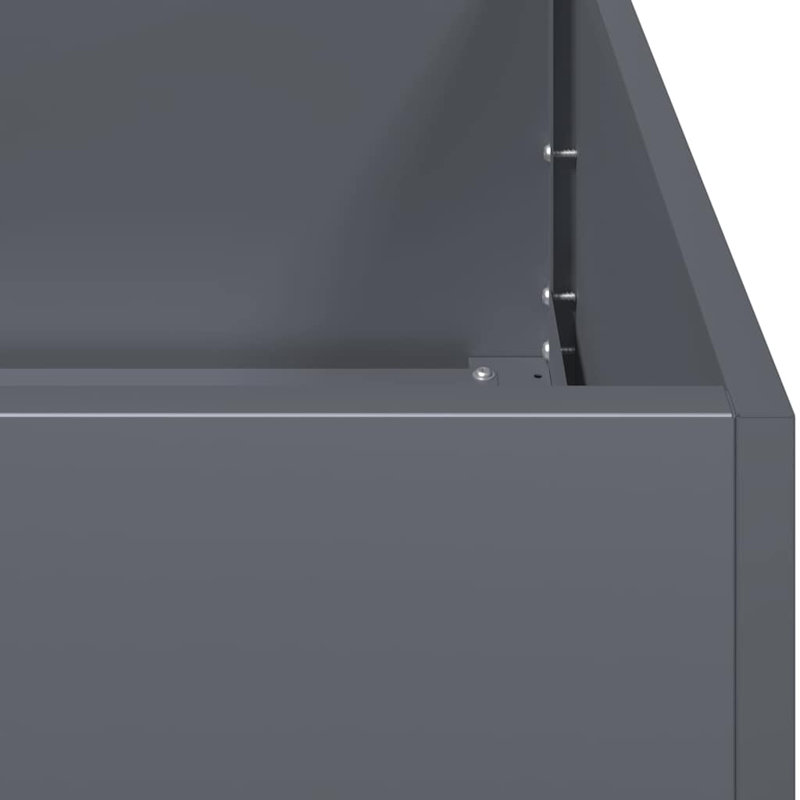 Planter 40x80 Cm Cold-Rolled Steel, 80cm H x 80cm W x 40cm D, Anthracite