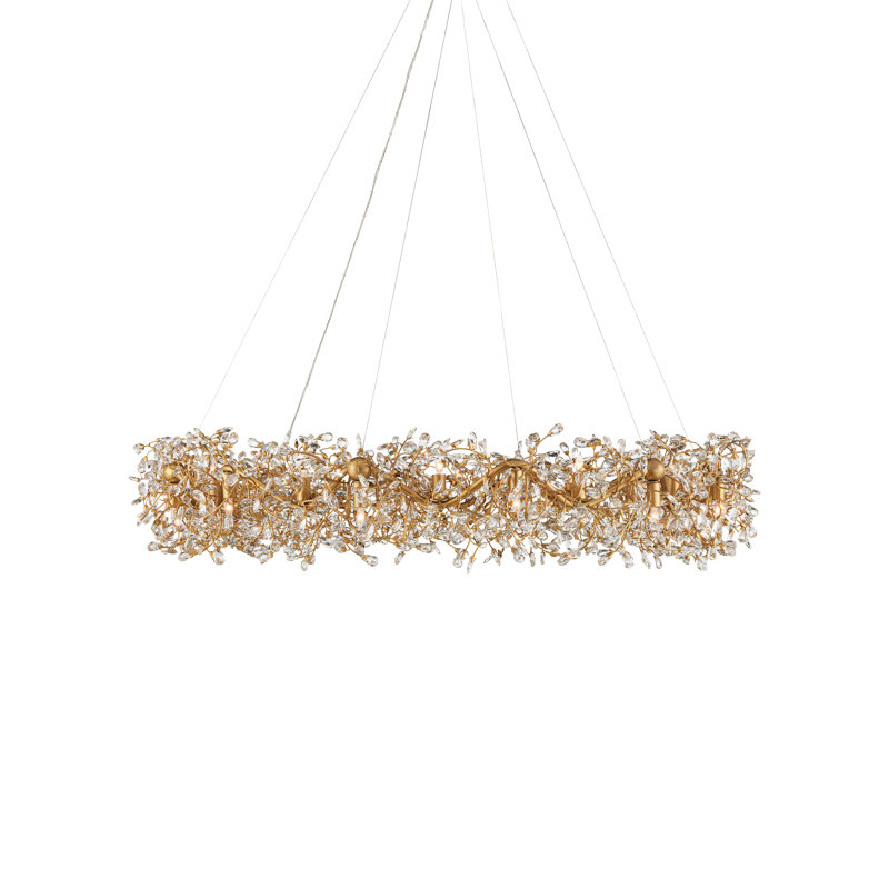 Crystal Bud LED Chandelier, 43"