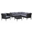 Ensemble de conversation modulaire en rotin 7 pièces avec coussins Bowdon