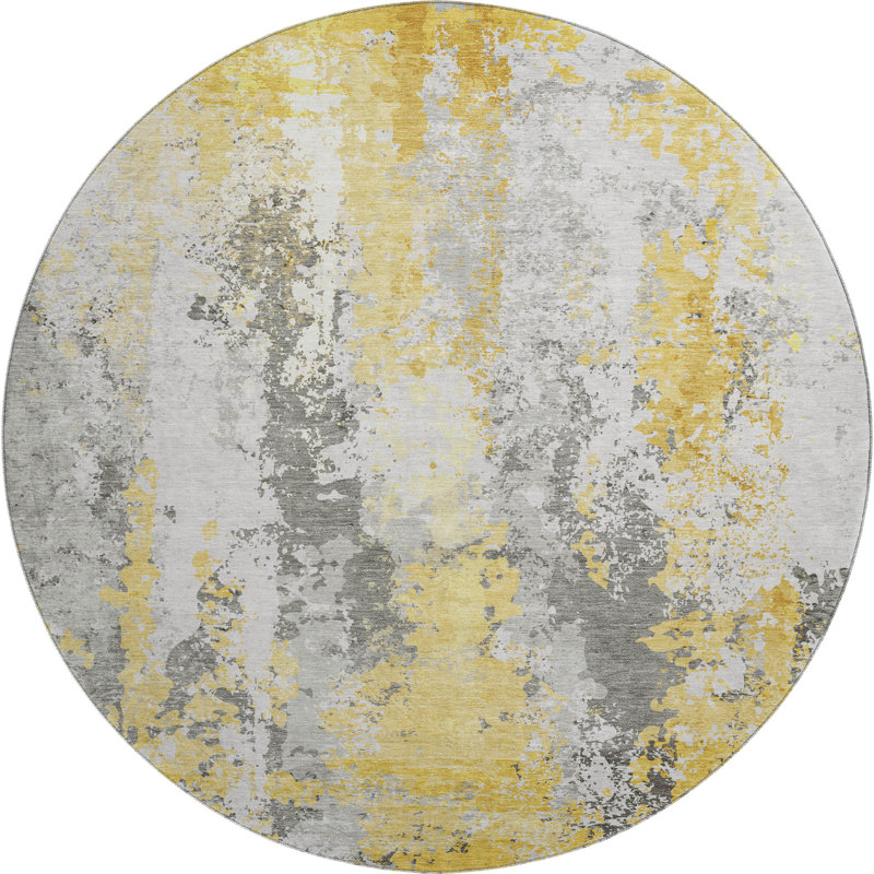 Premium Machine Washable Stallings AMF1848 Abstract Rug, Round 8'