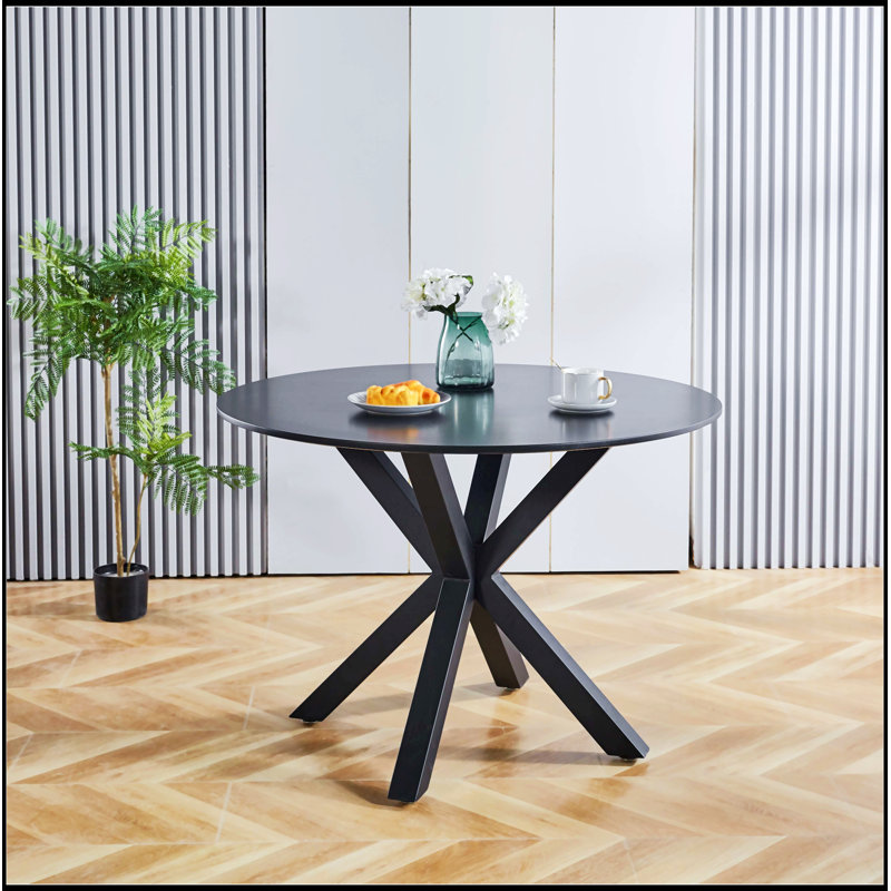 Ashbey rond, Noir mat, H 28,74 po x L 42,12 po x l 42,12 po, Noir