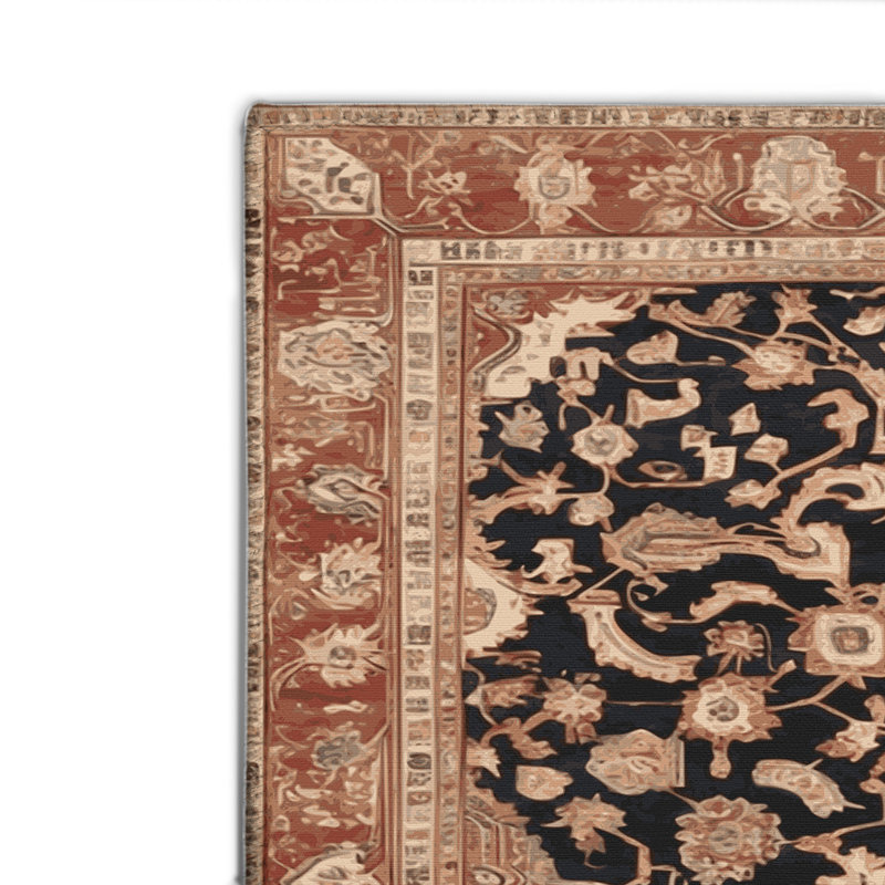 Tapis d'intérieur et d'extérieur brun Persian, Rectangle 4pi x 6 pi