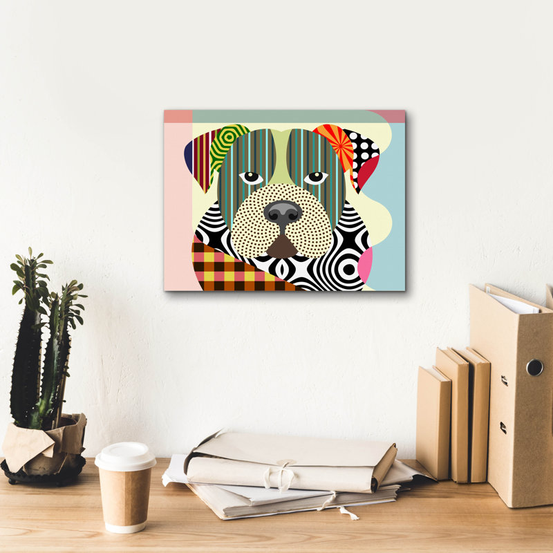 «American Bulldog» par Lanre Adefioyue, H 12 po x l 16 po x P 0,75 po