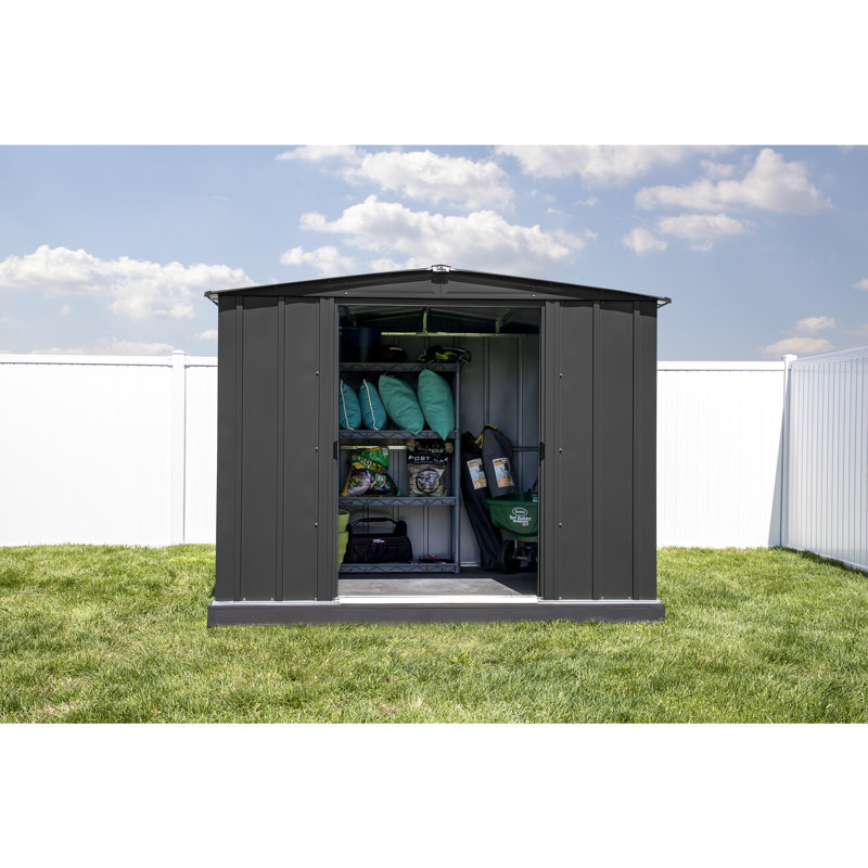 Classic Steel Storage Shed, 8X6, Charcoal, Charcoal