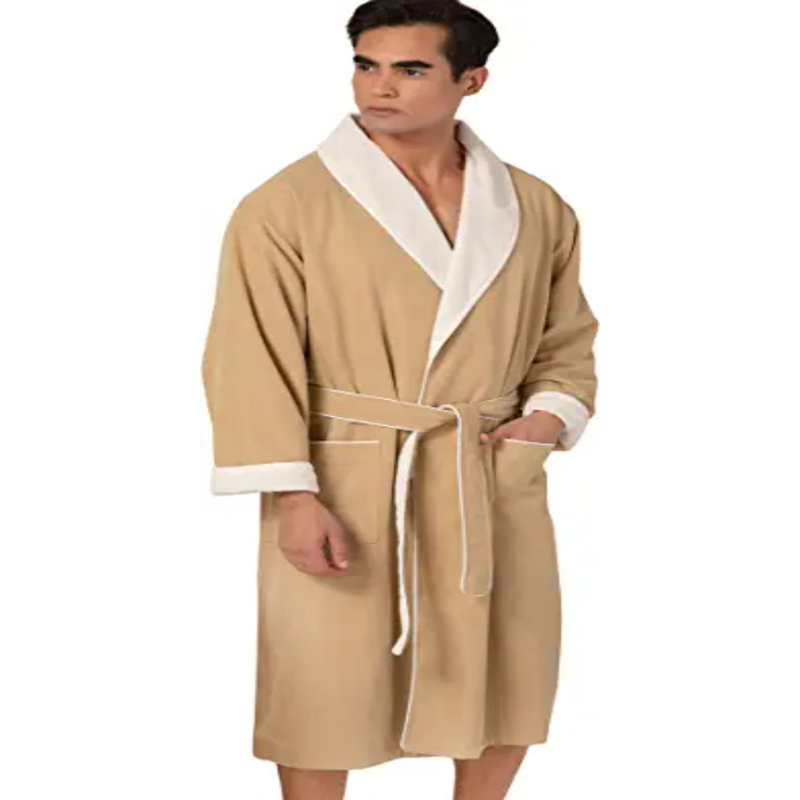 Peignoir pour homme en microfibre doublé pelucheux pour homme, Rose, M