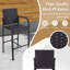 Ensemble de 3 chaises de patio en osier et table carrée avec structure en métal robuste
