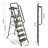 6 Step Stool,Metal Ladder,Folding Step Ladder with Tool Platform, Library Ladder,Decorative Kitchen Step Ladder