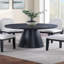 Table ronde en bois noir