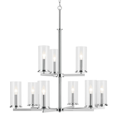 32.5" 9-Light 2-Tier Chandelier