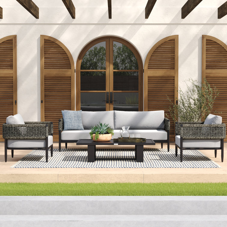 Buy Loch Stylish Black Rope Outdoor Furniture With Cushion Set Online from  Apkainterior