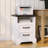 Best Seller,Nightstand with Charging Station, Farmhouse Bedside Table with 2 Drawers and Open Shelf, White Finish, USB Ports and AC Outlets, 20" D x 16" W x 25" H, for Bedroom, Rustic Style-1607706270