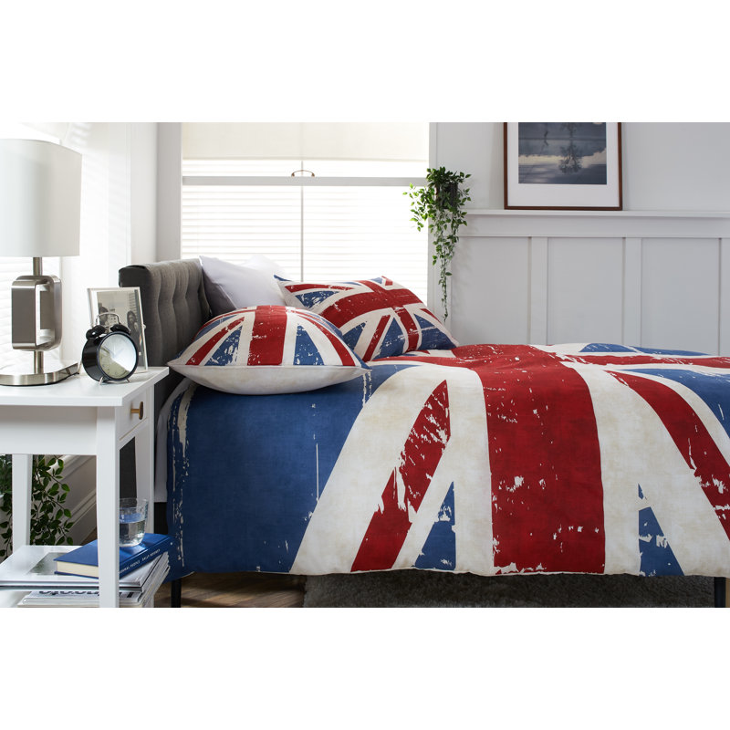 Cotton Blend Geometric Duvet Cover Set with Pillowcases Included, Single Duvet Cover + 1 Standard Pillowcase