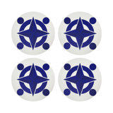 Constellations Compass Vegan Leather Round Coasters