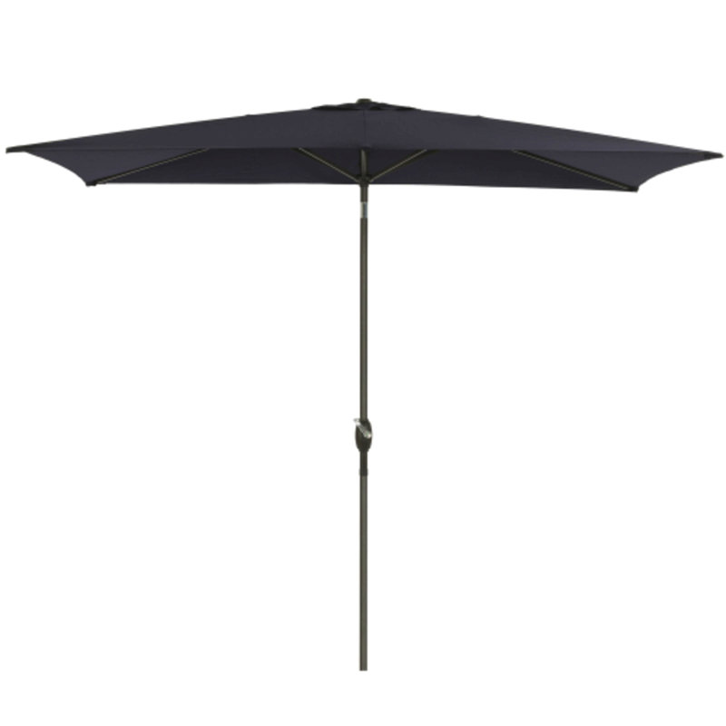 Parasol de terrasse rectangulaire 6,5 x 10 pi avec manivelle. Inclinaison. Auvent en polyester résistant aux rayons UV pour la piscine. Cour arrière et patio (sans base)