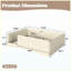 Lit double sur pied Montessori pour enfant avec garde-corps amovibles, similicuir, beige