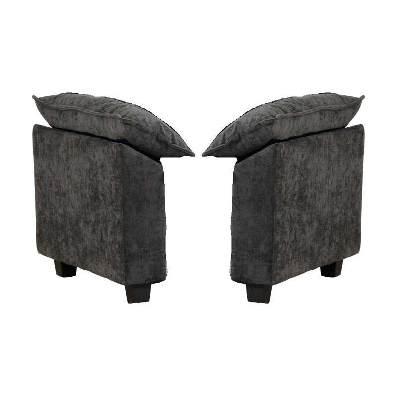 Module d'accoudoirs moderne en chenille noir pour canapé modulaire Cloud, Noir