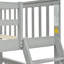 Lit superposé simple au-dessus de double en bois gris, équipé et doté de caractéristiques, construction en pin robuste, peut être divisé en deux pour plus de commodité, pas de sommier nécessaire, rampe supérieure - protection de la longueur, bas