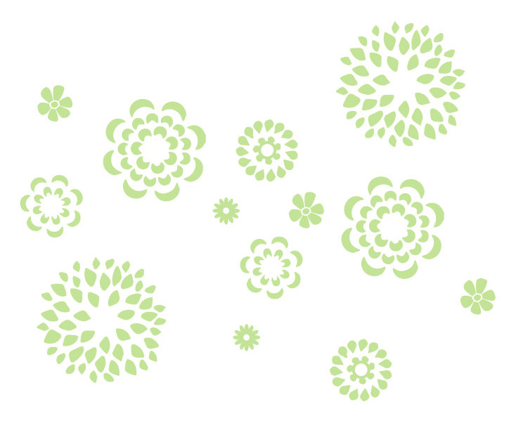 Adhésif décoratif motif floral, H 19 po x l 24 po x P 0,01 po, Tarte à la lime
