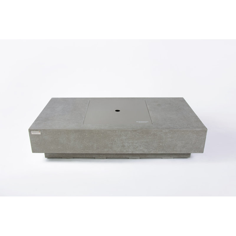 Rectangle Concrete Smokeless Outdoor Fireplace, Propane, Light Grey