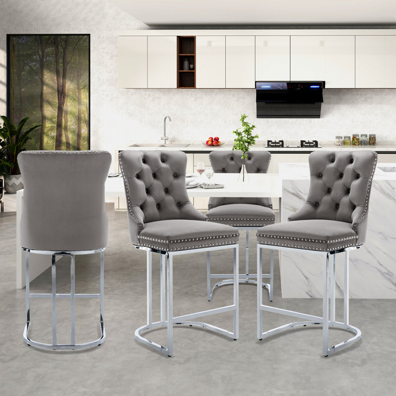 Tabouret de bar 26 po Katrisha, 6, gris