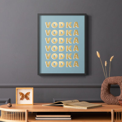 Impression encadrée de vodka - bois massif