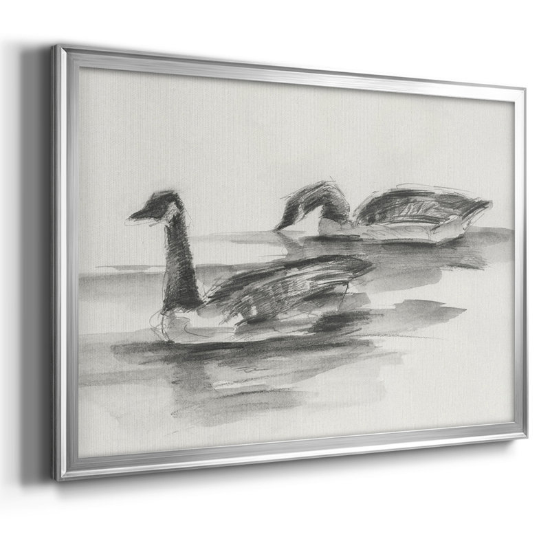 Geese Study II, reproduction d'art sur toile, Argent, H 18 po x l 26 po x P 1,5 po